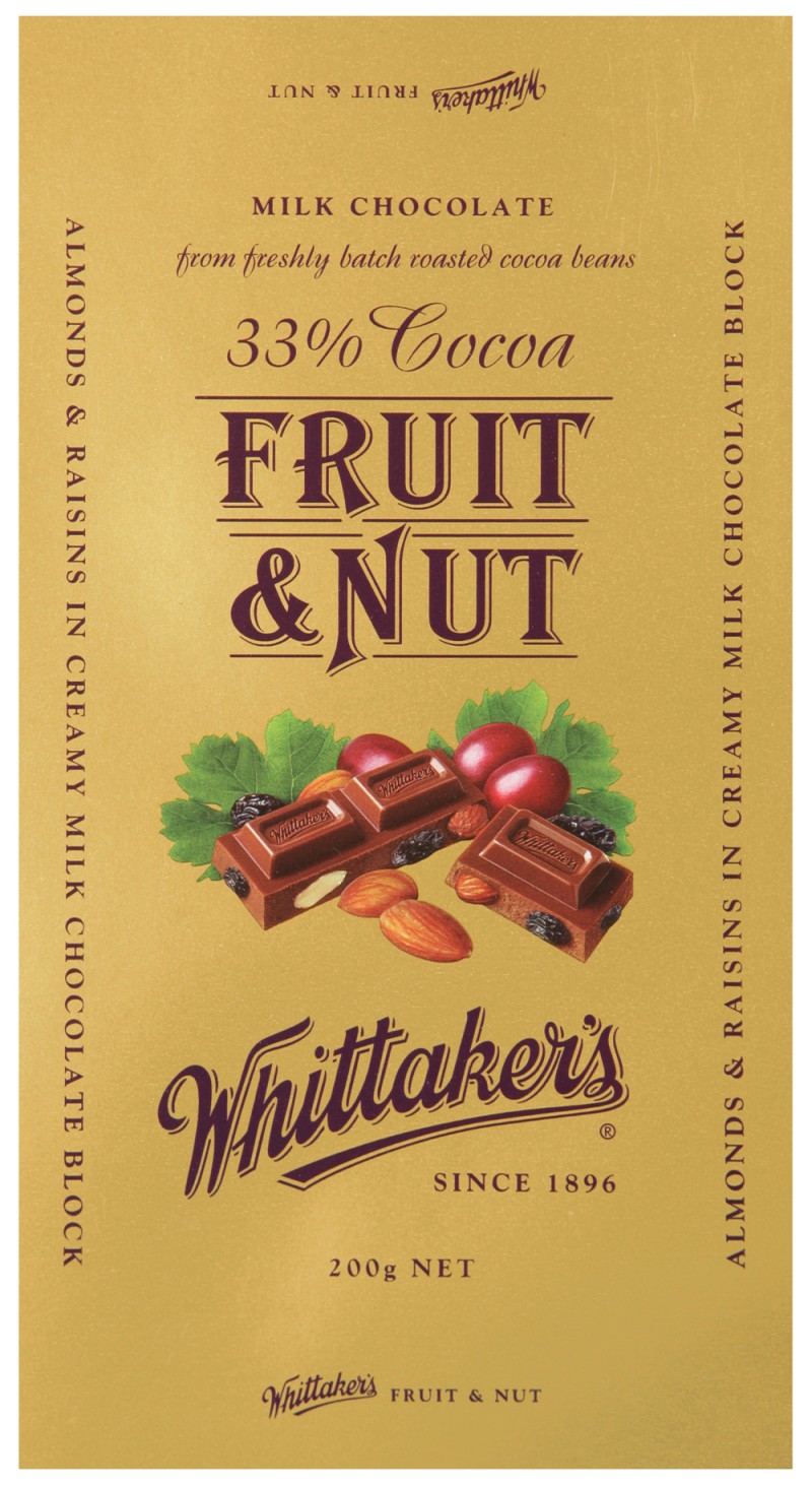 Whittaker's Fruit and Nut 200g <br />
